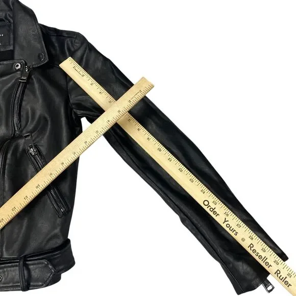 Elodie Nordstrom Womens Size XS Moto Jacket Black Faux Leather - Picture 7 of 16